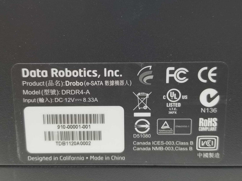 Drobo e-SATA DRDR4-A 5-Bay Storage, No HDD, Read _