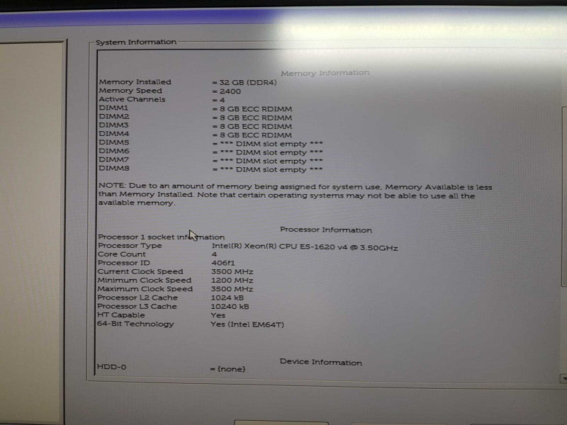 Dell Precision T5810 Xeon E5-1620 V4 @ 3.50ghz / 32gb ram / 2x quadro K620 #