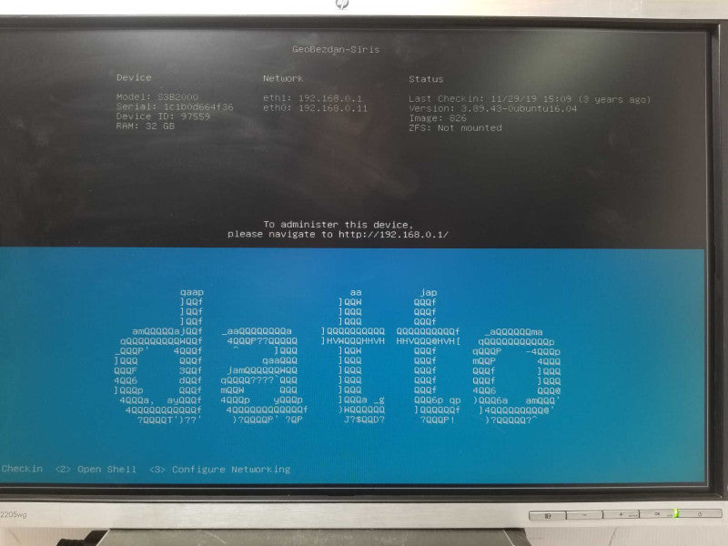 Datto S3B2000 4 Bay 3.5\\" NAS, Intel Xeon D-1521 2.4GHz, 32GB RAM, 120 GB SSD _