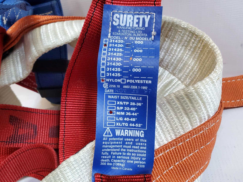 Tower Climbing Full Body Harness Back & Sides D-Ring [Size M] (