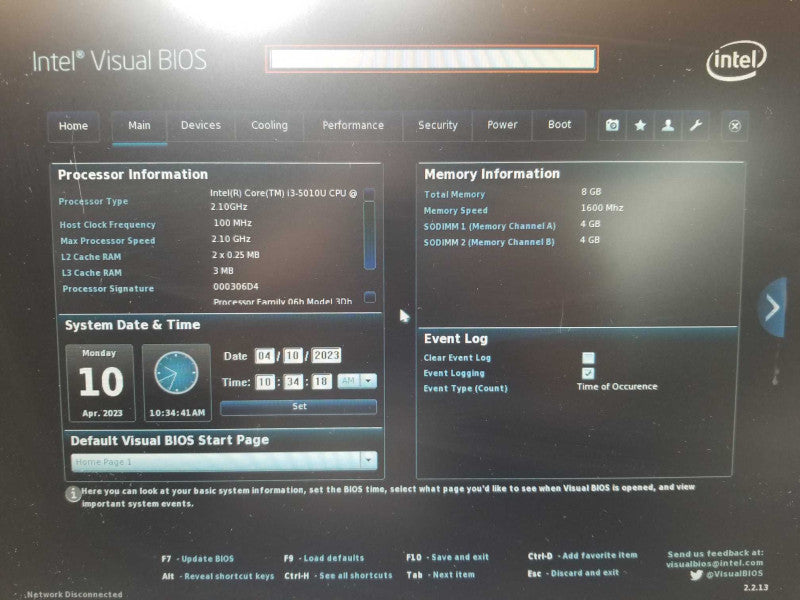 Intel NUC Mini PC, Intel i3-5010U 2.1GHz, 4GB RAM, No HDD _