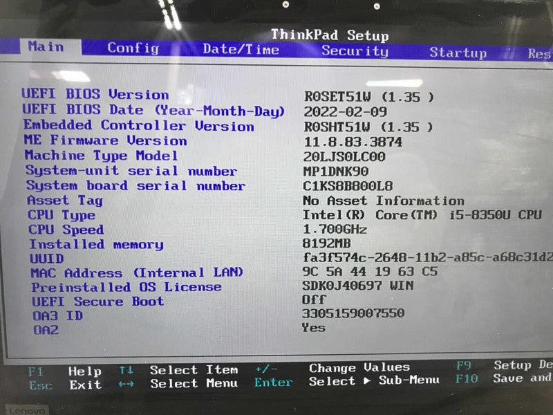 Lenovo X380 Yoga i5-8350U 8GB DDR4 256GB SSD NO AC Adapter Q