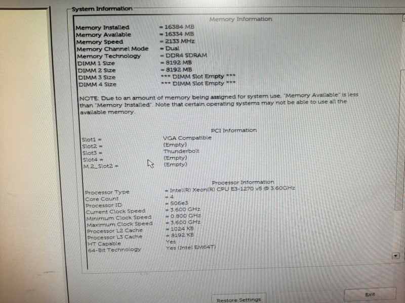 Dell Precision 3620 Xeon E3-1270 v5 @3.60GHz 16 GB DDR4 Nvidia NVS510 No HDD $