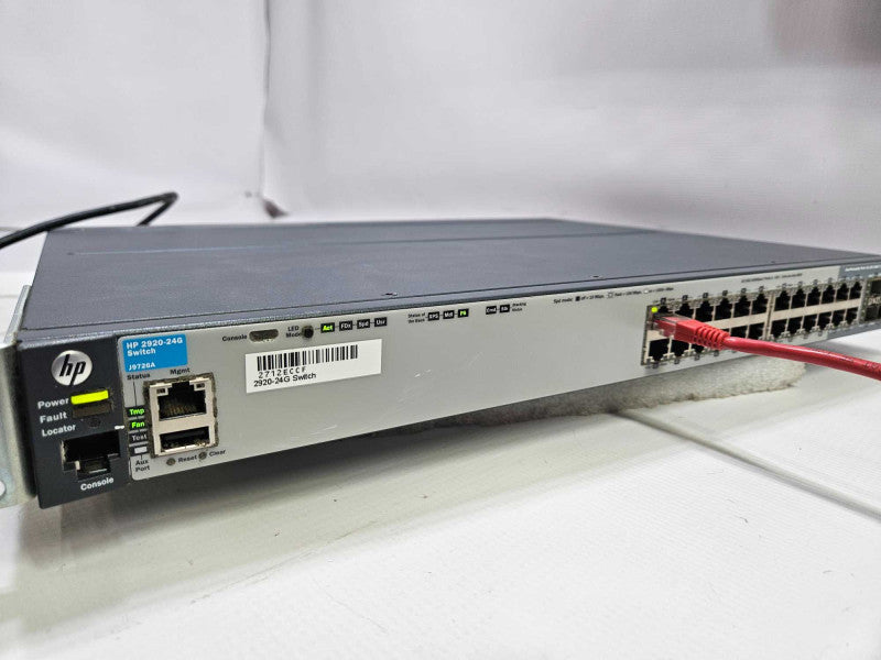 Network Switch HP 2920-24G / J9726A 24-Port with 4 SFP Ports With RackMount )