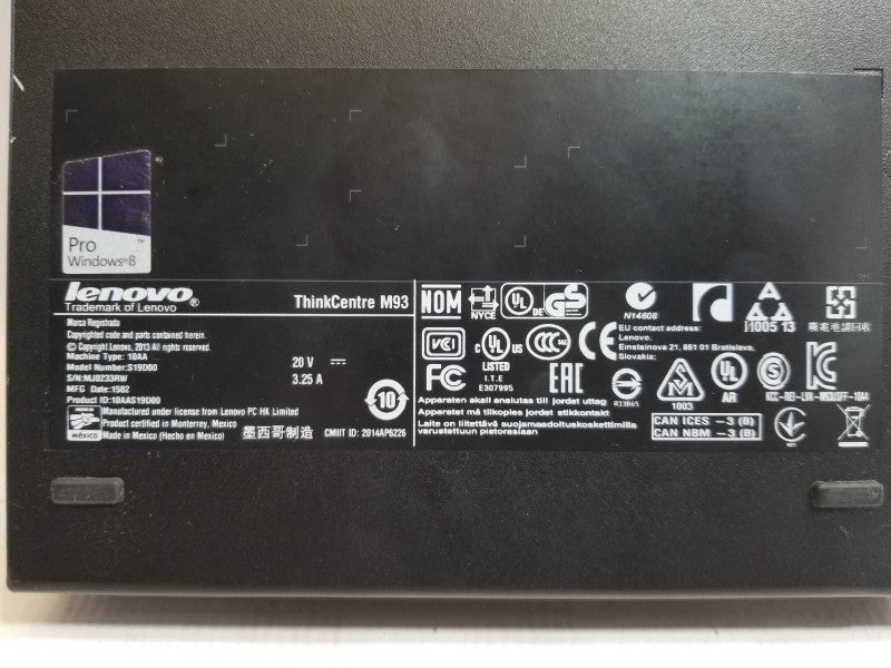 Lenovo ThinkCentre M93 i7-4765T @ 2.00ghz / 4gb ram / 500GB SSHD _