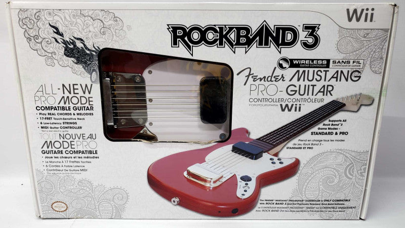 RockBand 3 Fender Mustang PRO-Guitar Wireless Controller Wii (AS-IS) Q|