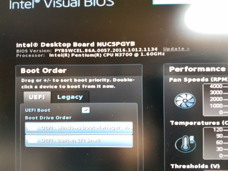 Intel NUC NUC5PGYH Celeron N3700 @ 1.60ghz / 2gb ram / read #