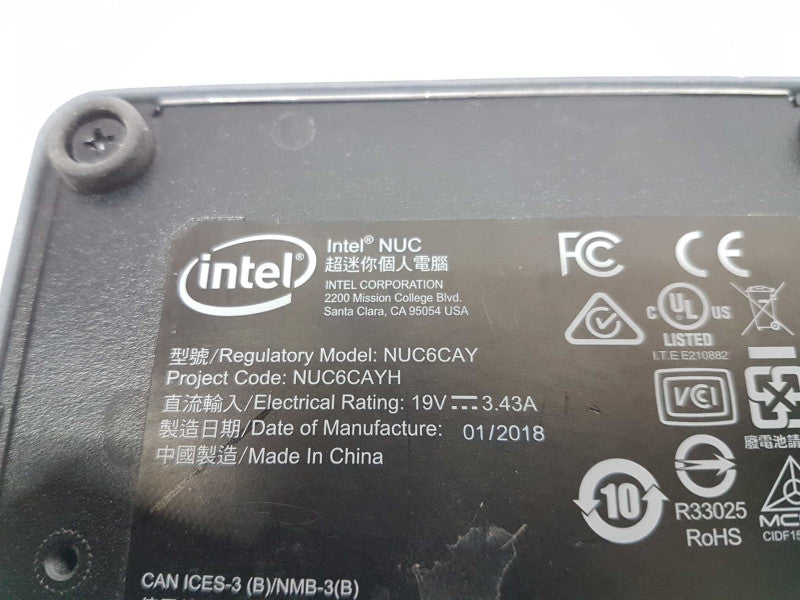 Intel NUC NUC6CAYH Celeron J3455 @ 1.50ghz / 4gb ram / read #