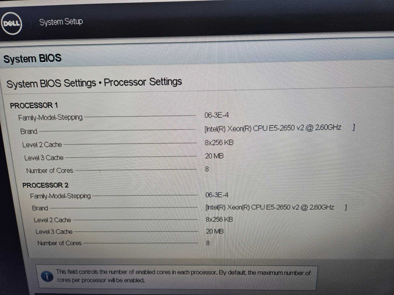 Dell PowerEdge R620 2x Xeon E5-2650 v2 @ 2.60GHz 224GB RAM 2x PSU NO Raid )