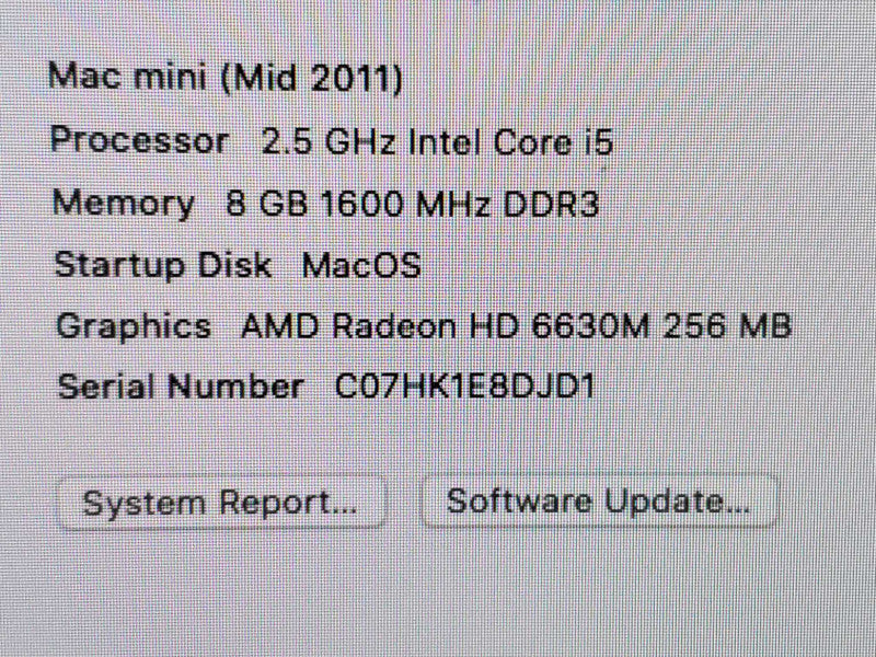 Mac mini - M.2011 A1347, i5-2520M 2.5GHz/8GB, Radeon HD 6630M, NO HDDs ~