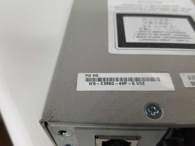 Cisco WS-C3850-48P-S Switch 48 Port Gigabit PoE w/ 2x PSU Q_