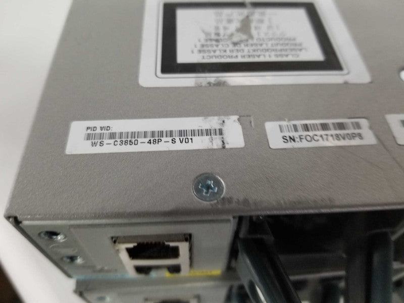 Cisco WS-C3850-48P-S Switch 48 Port Gigabit PoE w/ 2x PSU Q_
