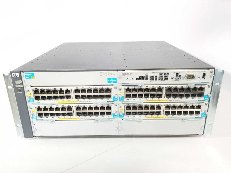 HP ProCurve E5406 POE+ J8697A Chassis w/ 4x J8702A Module 2x PSU _