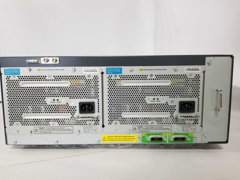 HP ProCurve E5406 POE+ J8697A Chassis w/ 4x J8702A Module 2x PSU _