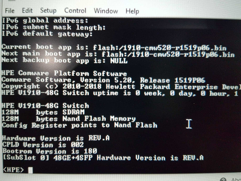 HP V1910-48G Switch JE009A Gigabit - Factory Reset Q#