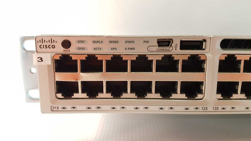 Cisco Catalyst 3850 48 PoE+ WS-C3850-48P-S - Blank Module - Factory Reset #