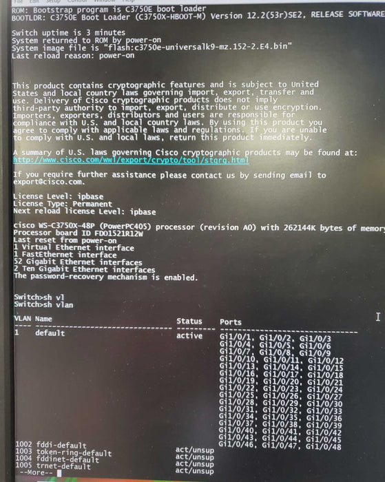 Cisco Catalyst WS-C3750X-48PF-S 48 Port Gigabit ~