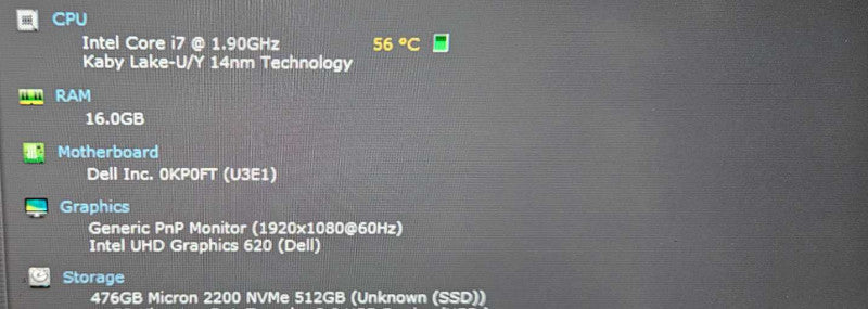 Dell Latitude 7490 14\\" i7-8650U @ 1.90GHz 16GB RAM 500 GB SSD )