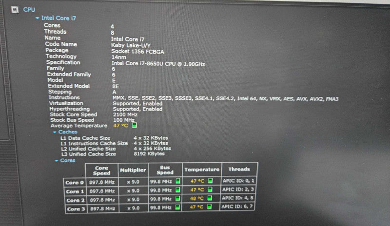 Dell Latitude 7490 14\\" i7-8650U @ 1.90GHz 16GB RAM 500 GB SSD )