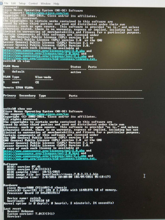 Cisco Nexus N9K-C92160YC-X 48x10G + 4x40G + 2x100G Switch _