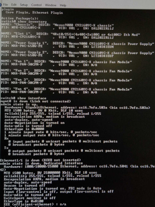 Cisco Nexus N9K-C92160YC-X 48x10G + 4x40G + 2x100G Switch _