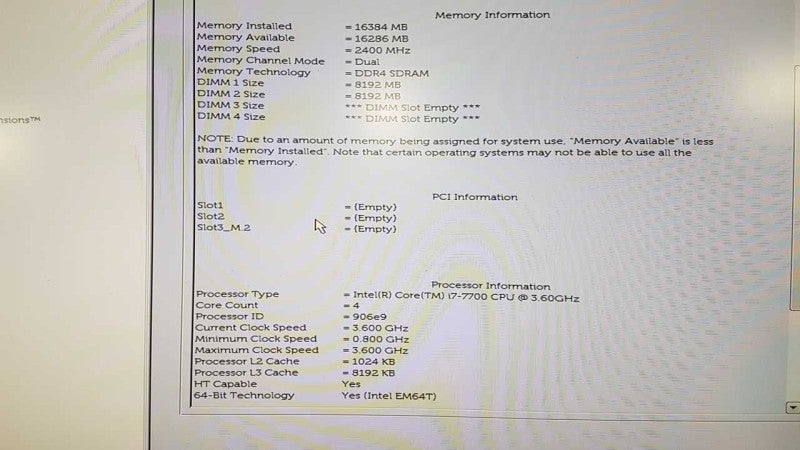 dell Optiplex 7050 SFF i7-7700 @ 3.60ghz / 16gb ram / READ #