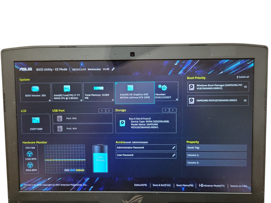 ASUS ROG Strix GL503V Laptop – i7-7700HQ, GTX 1050, 16GB RAM, SSD ! Lap200