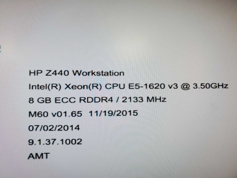 HP z440 Workstation Xeon E5-1620(v4) 3.5GHz/8GB DDR4, Quadro M2000, No HDDs Q~