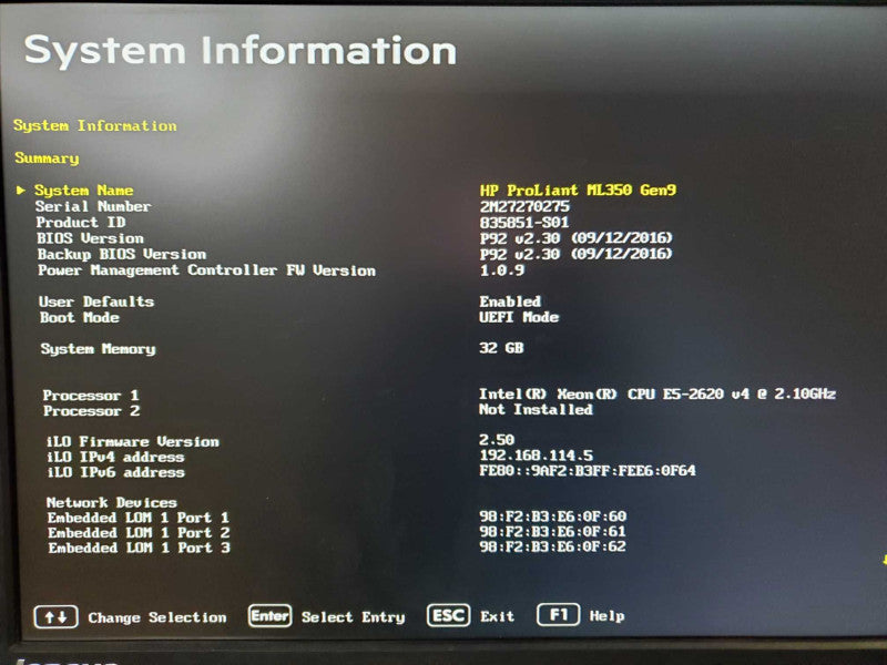 HP Proliant ML350 Gen9 Xeon E5-2620(v4) @ 2.1GHz 32GB DDR4 8x2.5\\" (