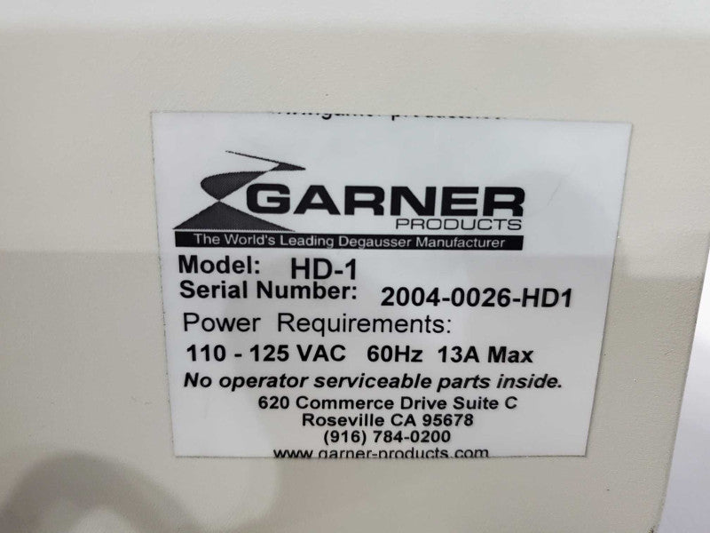 Garner HD-1 Professional Degausser, Tested and Working Q~