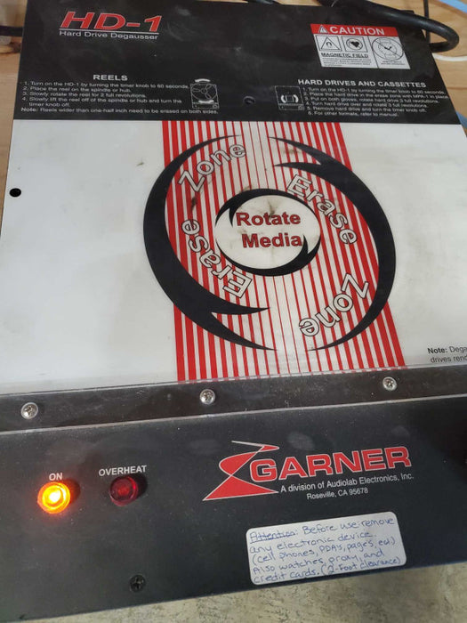Garner HD-1 Professional Degausser, Tested and Working Q~