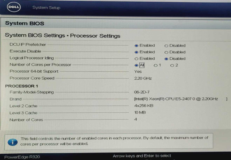Dell PowerEdge R320 Server Intel Xeon E5-2407 0 @2.2GHz 8GB RAM H710 Mini =