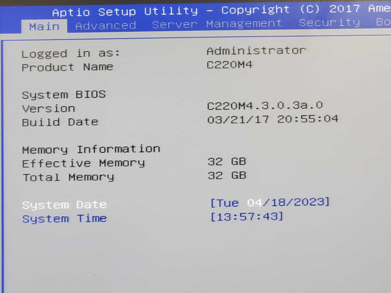 Cisco UCS C220 M4 1x Xeon E5-2630(v3) 2.4GHz 8C/32GB ECC, 12G SAS RAID No HDD ~