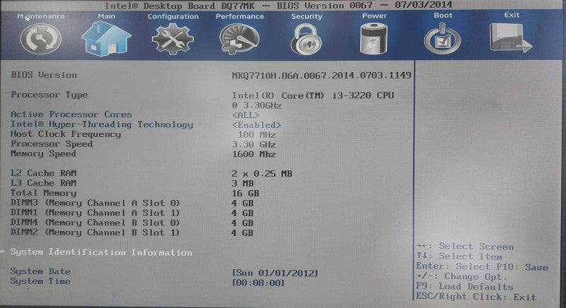 Exacqvision IPS-CCR-R4-E-014T Intel I3-3220 3.3GHz 16GB RAM NO HDD NO OS Q