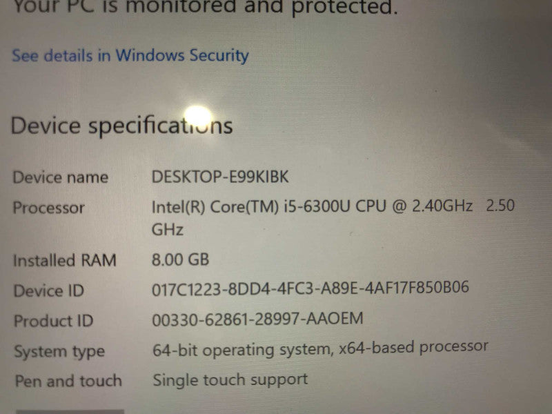 Microsoft Surface Pro 4, i5-6300U, 8GB RAM, 256GB M.2 **NO AC ADAPTER  Q