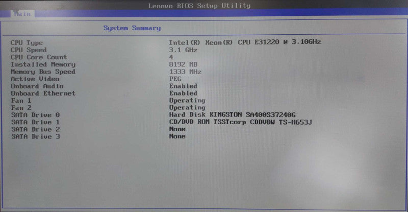 ThinkStation Workstation Xeon E31220  3.10GHz 8 GB RAM DDR4 NO HDDs