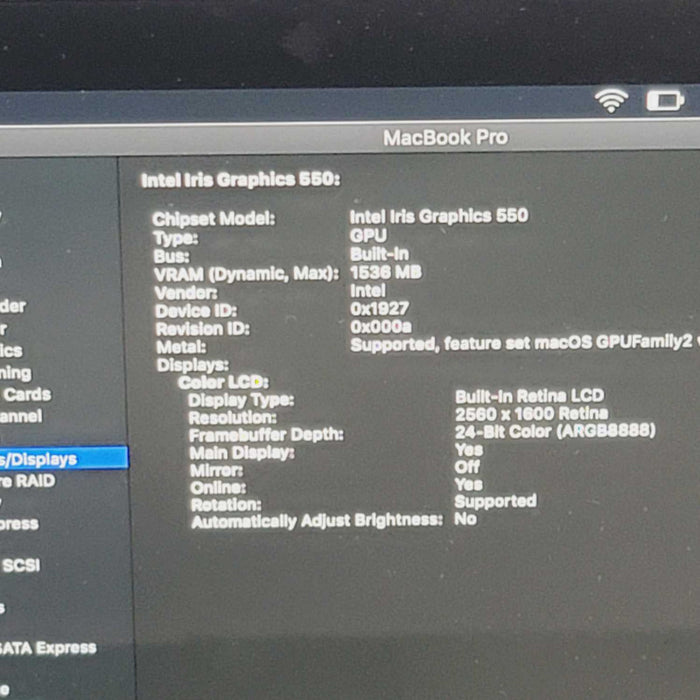 Apple MacBook Pro TouchBar 13-inch 2016 16GB Intel Core i5-6267U Iris 550 =