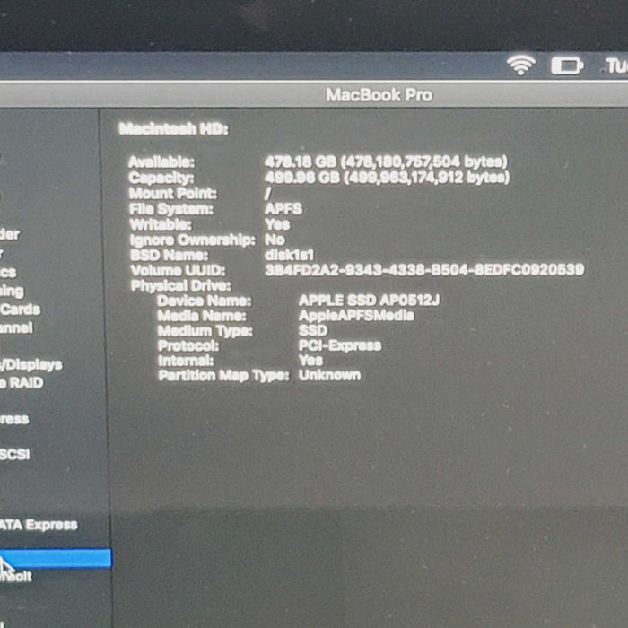Apple MacBook Pro TouchBar 13-inch 2016 Intel i5-6267 16GB RAM Iris 550 =