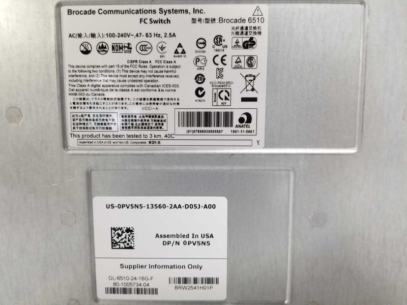 Brocade DL-6510-24-16G-F 16GB FC SAN Switch 48-Port active, Read Q_