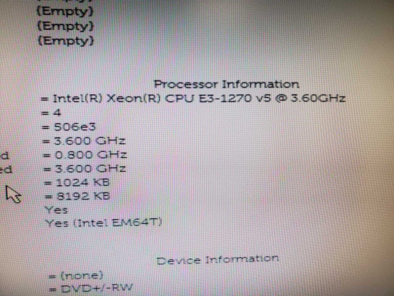 Dell Precision T3620 Workstation E3-1270 v5 3.6GHz 0GB DDR4 No HDD |