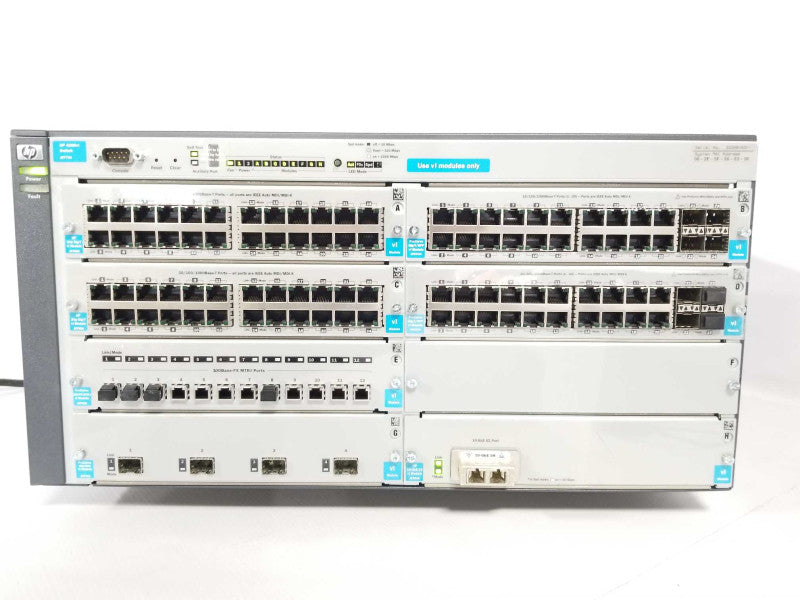 HP 4208vl J8773A switch w/ 2x J8768A, 2x J9033A, J8766A J8763A J8776A 1x PSU _