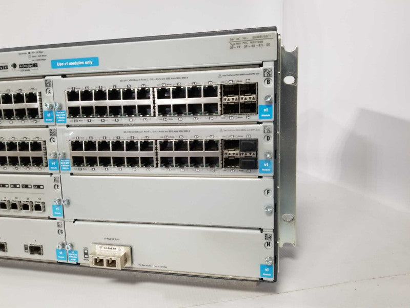 HP 4208vl J8773A switch w/ 2x J8768A, 2x J9033A, J8766A J8763A J8776A 1x PSU _