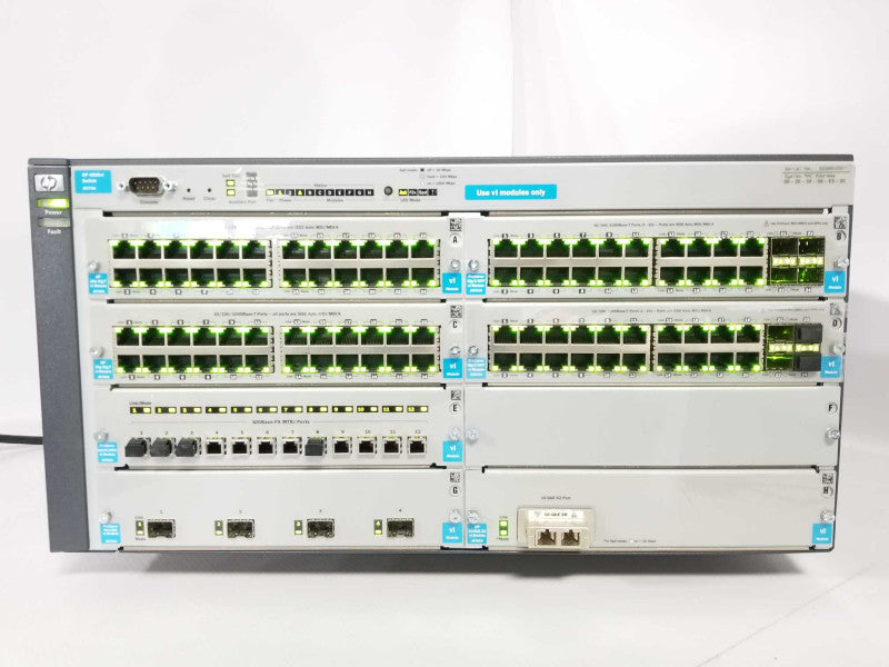 HP 4208vl J8773A switch w/ 2x J8768A, 2x J9033A, J8766A J8763A J8776A 1x PSU _