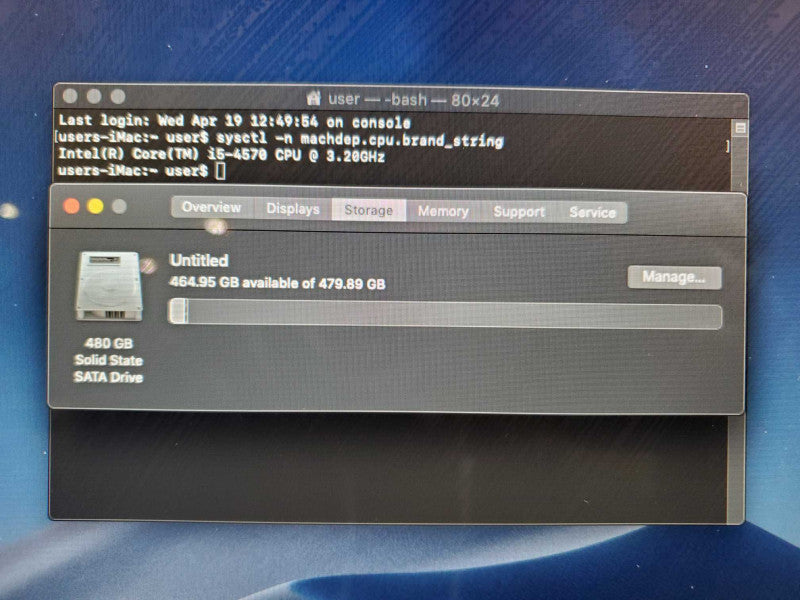 iMac 2013 27\\" Core i5-4570 @ 3.2GHz 16GB DDR3 480GB SSD Nvidia GT755M (