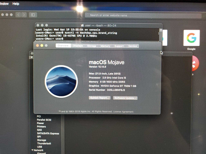 iMac 2013 21.5\\" Core i5-4570S @ 2.9GHz 8GB DDR3 1TB HDD Nvidia GT750M (