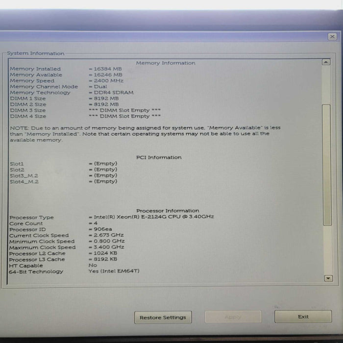 Dell Precision 3430 SFF Xeon E-2124G 3.4GHz 16GB No HDD No GPU =