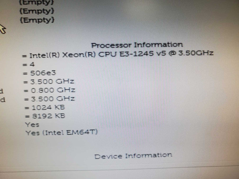 Dell Precision T3620 Workstation E3-1245 v5 3.5GHz 0GB DDR4 No HDD |