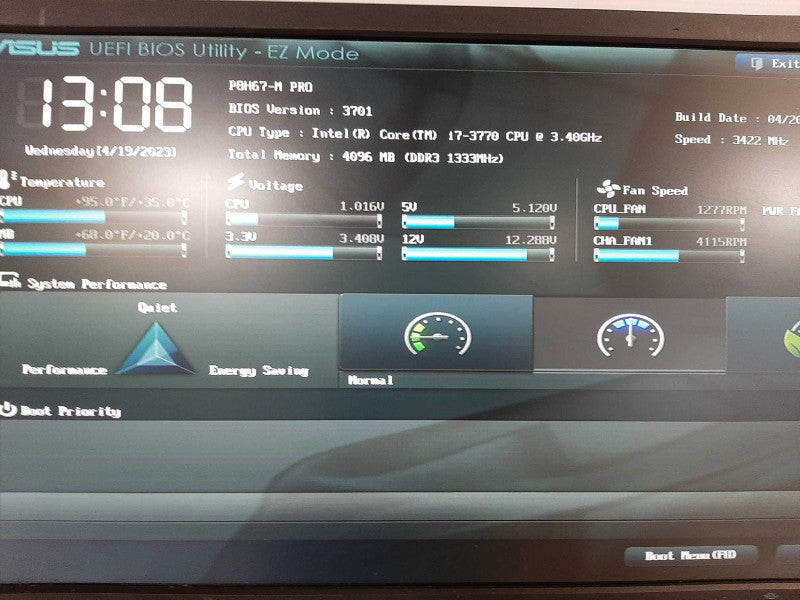 Custom PC i7-3770 @ 3.4GHz 4GB DDR3 No HDD $