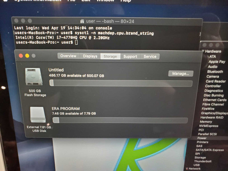MacBook Pro 2015 15\\" Core i7-4770HQ @ 2.2GHz 16GB DDR3 500GB SSD (