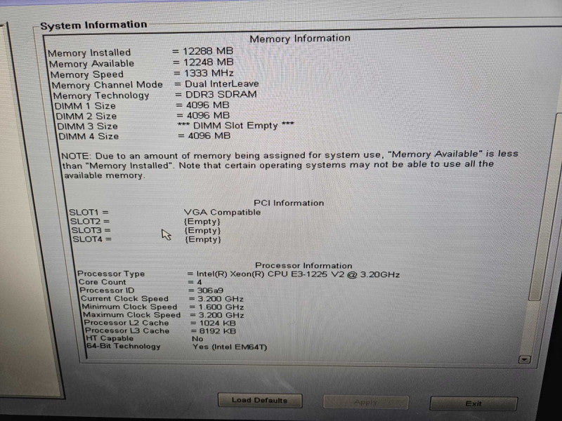 Dell Precision T1650 1x Xeon E3-1225 v2 @ 3.20GHz 12GB RAM Quadro 600 GPU )